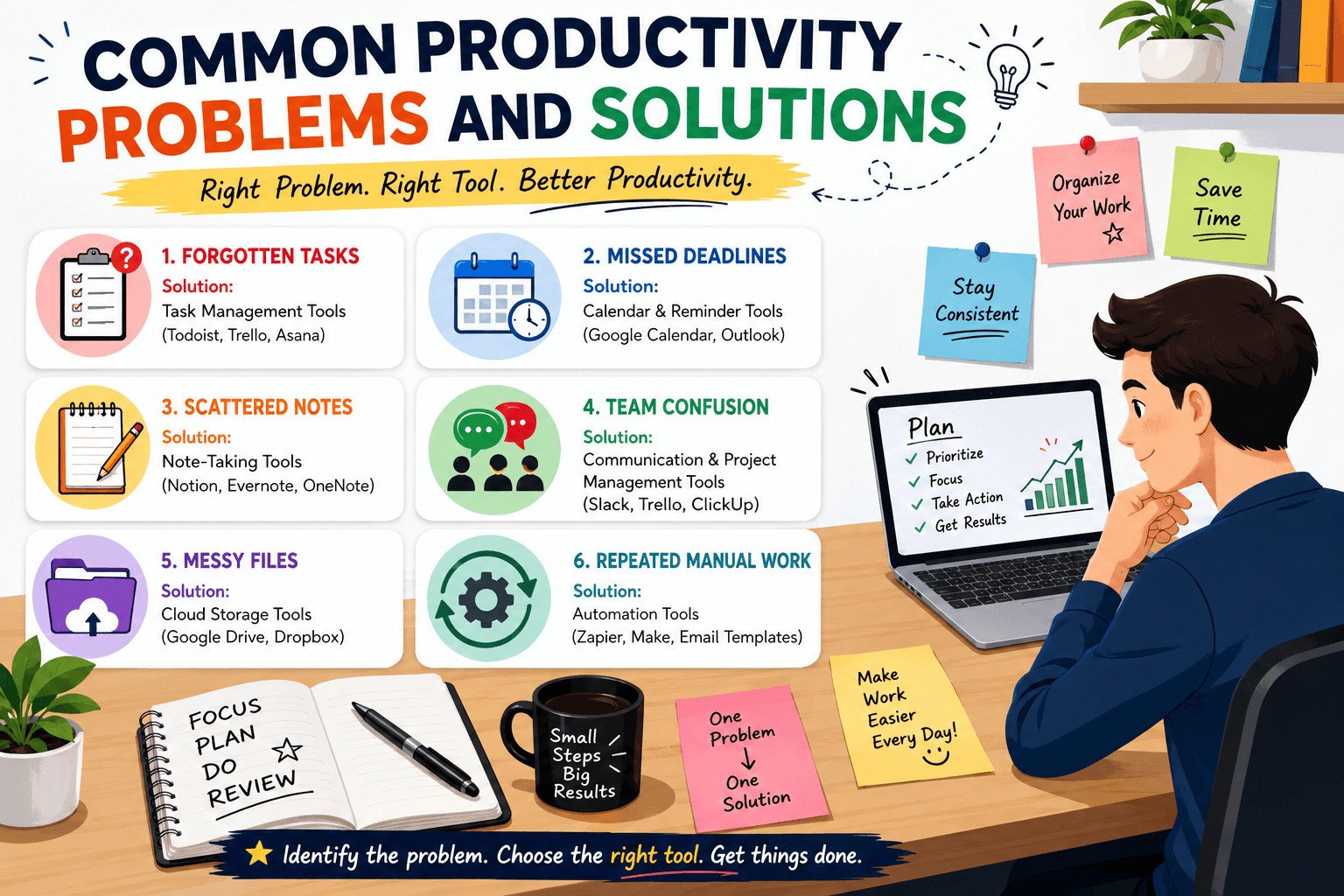 Common Productivity Problems and Solutions: Tools That Solve Daily Work Issues