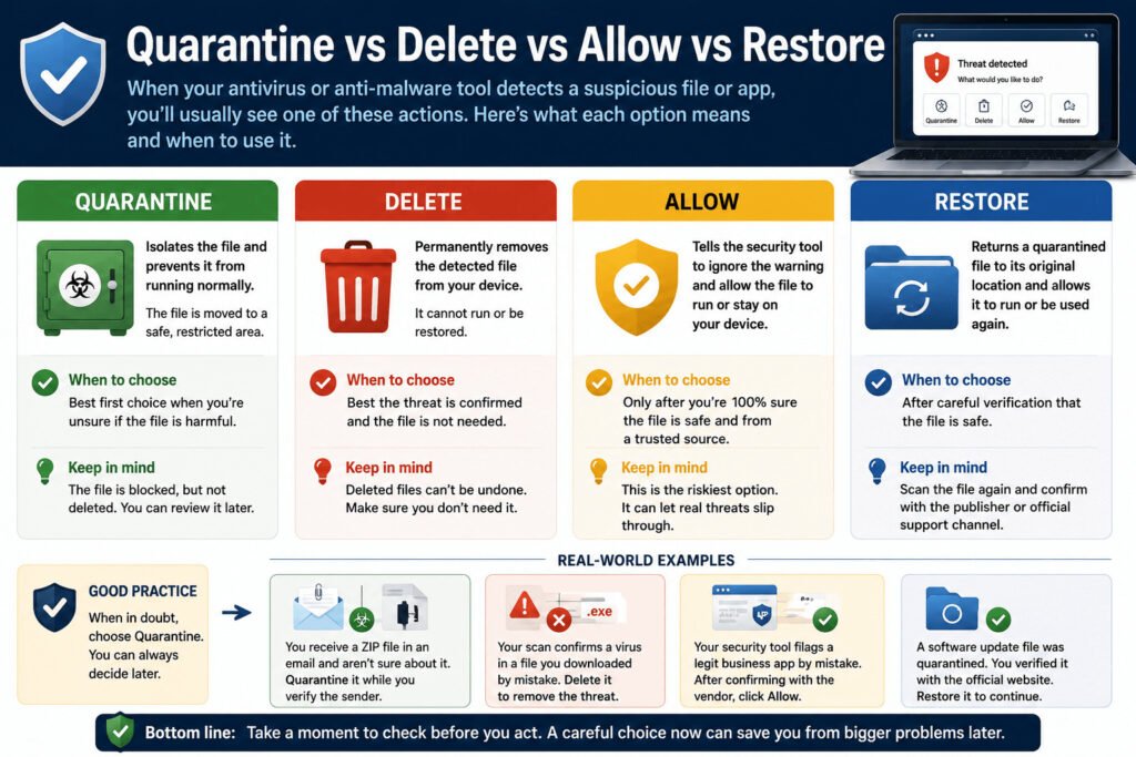 Cybersecurity actions comparison guide